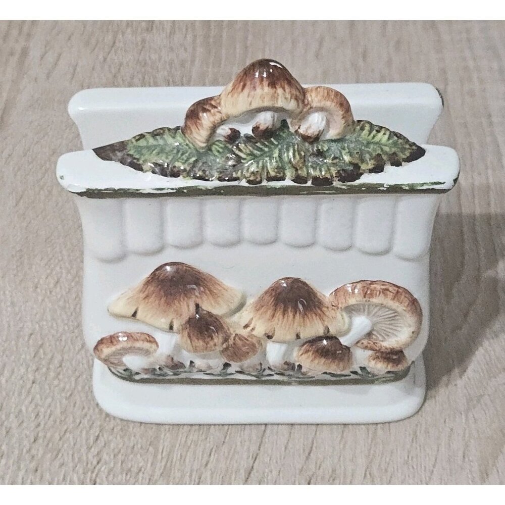 Vintage Mushroom Napkin Holder Home Decor Retro Magical Kitchen Ceramic
